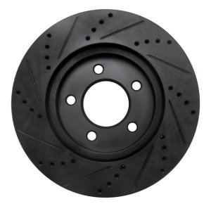 Chrysler Pacifica Brake Rotor (1) - Front Right - R1 Concepts - Drilled & Slotted - Black - `04-`08